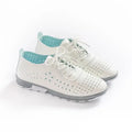 Summer Breathable Hollow White Shoe Women Flats Shoes Genuine Leather Women Sneakers Shoes Lace Up Loafers Soft Oxford Shoes2025