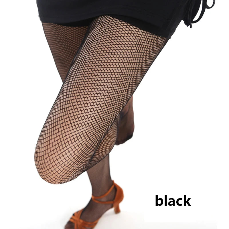 Sexy Latin Tights Leaky Toe Stocking Professional Dance Socks Caramel Cha-Cha Tights Peep Toe Pantyhose Mesh Latin Fishnet Socks
