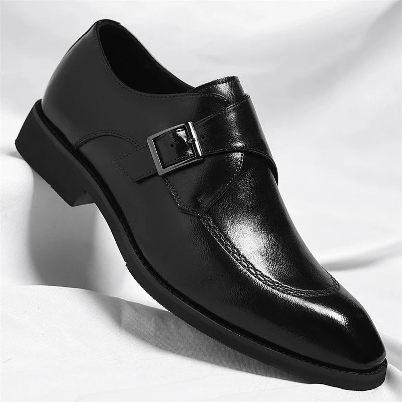 Men's business plus size formal leather shoes, fashionable office casual shoes, comfortable and breathable dress shoes