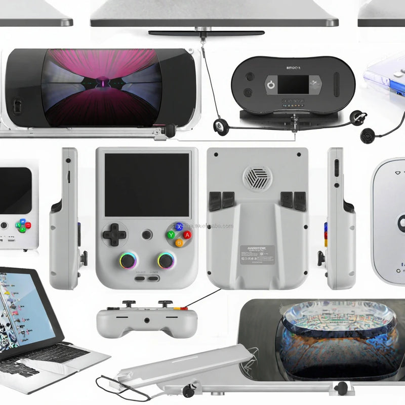 Portable Handheld Game Console 4 Inch Touch Screen HD 5500mAh 64 Bit Android 12 System Built-in 15000 Games Player