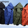 Outdoor Hiking Sports Running Down Jacket Men White Duck Winter Coat Windproof Warm Parka Travel Camping Overcoat Thicken Hooded
