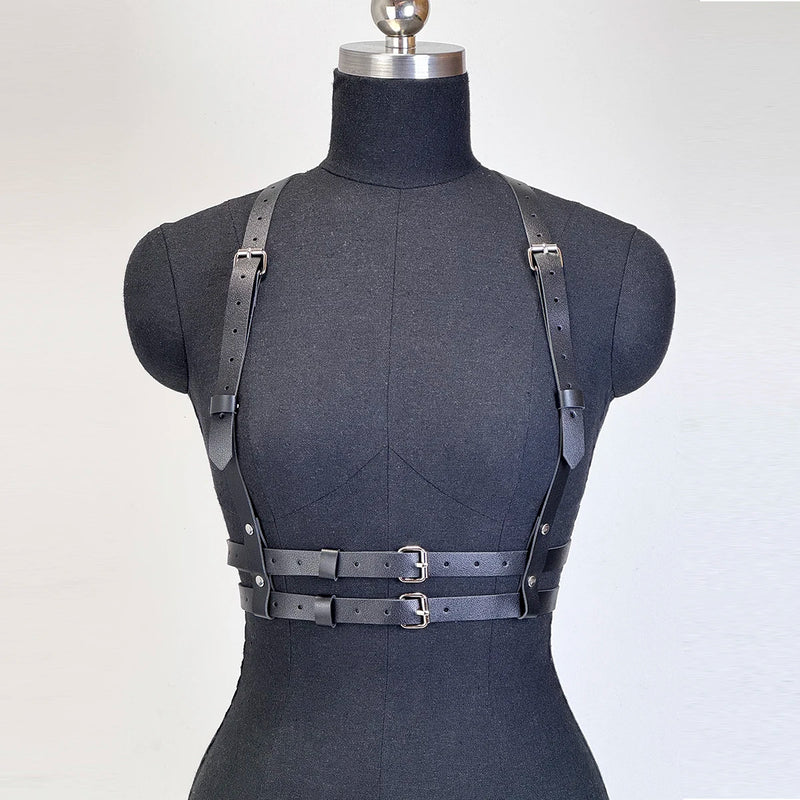 Women Fashion Waist Belt Leather Strap Chest Strap Suspenders for Women Decorative Harness Straps Gothic Clothing Accessorie