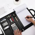 Leather Portfolio Professional Business Padfolio-  Notefolio Premium  Organizer with Card Holder, Writing Pad and File Folders