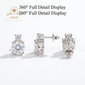 0.5ct D Color Moissanite S925 Silver Four Claw Minimalist Stud Earrings GBA Certified Women's Jewelry Girl - Visuel 3 | SAMAG