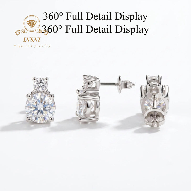 0.5ct D Color Moissanite S925 Silver Four Claw Minimalist Stud Earrings GBA Certified Women's Jewelry Girl - Visuel 3 | SAMAG