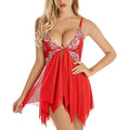 Sexy Women Lingerie Mesh Lace Nightie Nightgown Sleeveless Sling Nightwear Babydolls Dress Sexy Nightdress Exotic Sleepwear