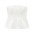 Women Sexy Fashion Strapless Peplum Bustier Tops Straight Neck Side Zipper Female Camis Mujer