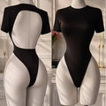 Women's High - Quality Backless Bodysuit Basic Solid Color - View 8 | SAMAG