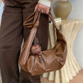 New Vintage Simple Hobo Bag Women Crossbody Large Capacity Foldable Shoulder Bag Comfortable and Texture Versatile Storage Bags