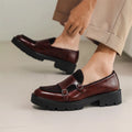 Men Dark Green Patent Velvet Spliced Double Monk Strap Shoes Retro British Platform Loafers Trend Casual Business Slip On Height