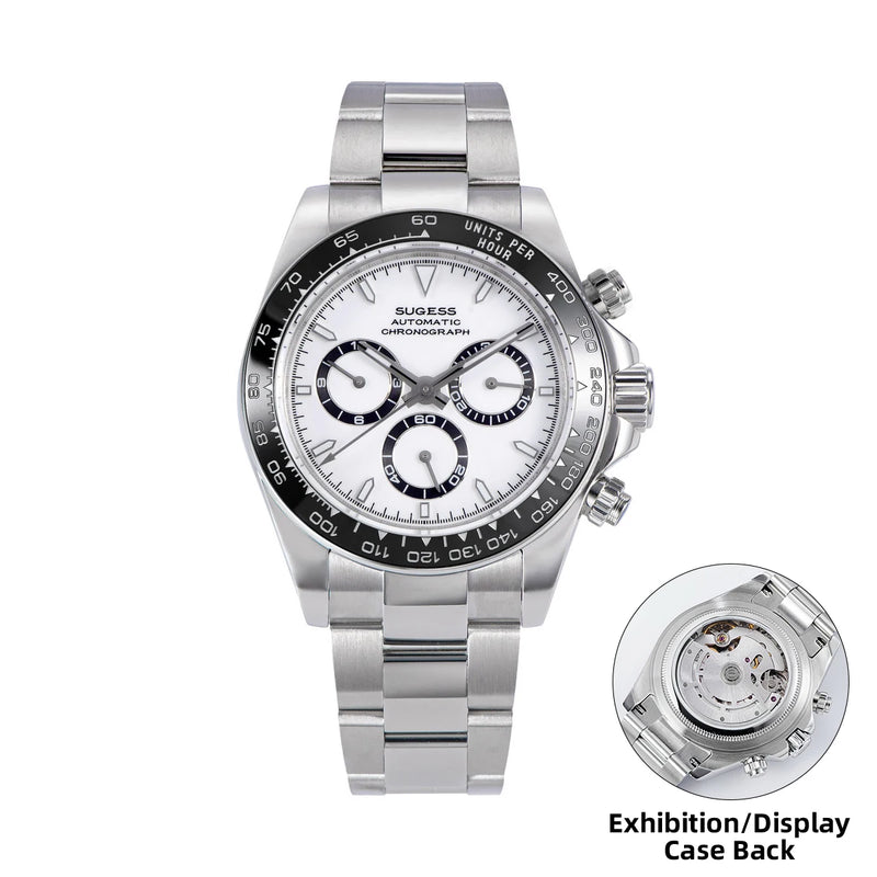 Sugess Panda Diver Chronograph Mens Watch Automatic Peacock SL-4801 Movement Luxury Waterproof Mechanical Wristwatches 2024 New