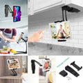 3-in-1 Heavy Duty Tablet Holder for iPad Mount Wall/Cabinet/Desktop with Adjustable Aluminum Arm for 7-13 inch Tablets & Phones