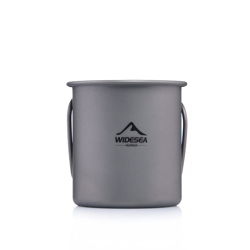 Widesea Camping Mug Titanium Cup Tourist Tableware Picnic Utensils Outdoor Kitchen Equipment Travel Cooking Set Cookware Hiking