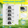 Metal Storage Cabinet, Garage Cabinet with Doand Shelves Lockable Steel Multiunctional Cabi, White ile Cabior Home, Oice, Garage