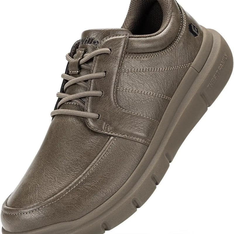 FitVille Wide Slip On Shoes For Men'S Lightweight Casual Dress Oxfords Shoes Business Walking Sneakers With Arch Support