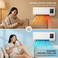 1800W 2-in-1 Wall-Mounted Air Conditioner: Portable Mini AC Unit for Heating & Cooling, Quiet Smart Room Heater with Remote and
