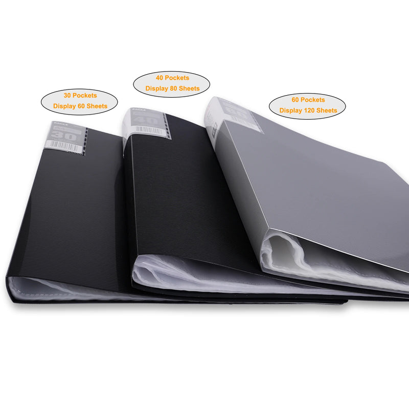 A4 Display Book 40-Pocket Art Portfolio Folder Displays 80-Page Artwork Photo Document Certificates