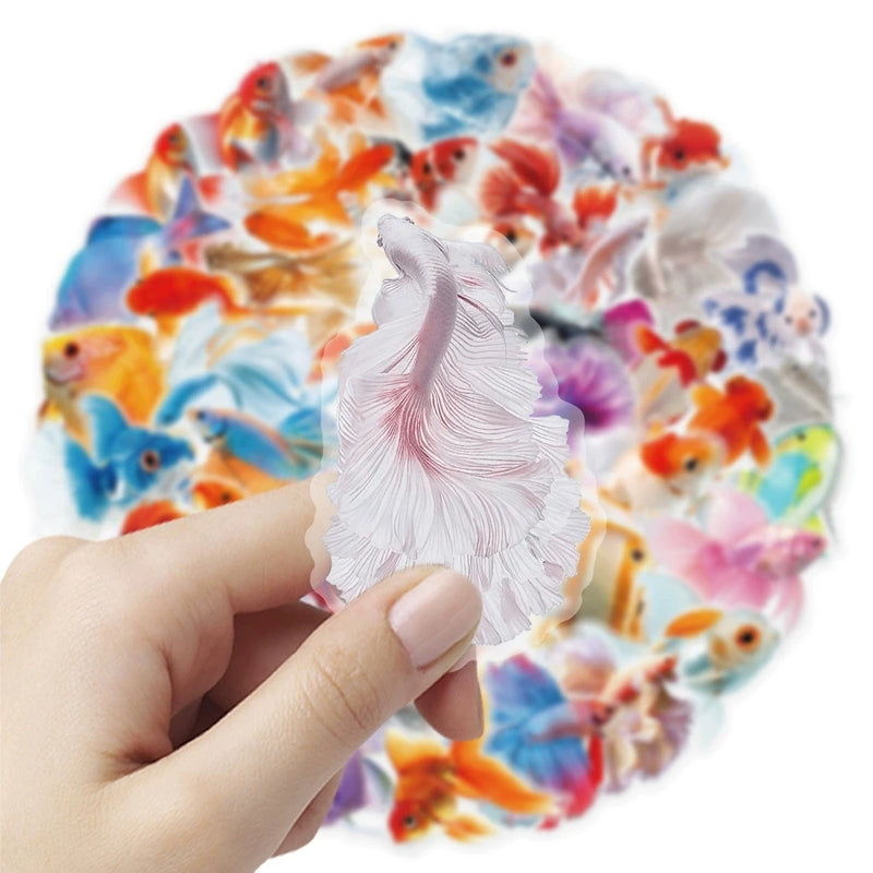 Cartoon Colorful Goldfish Stickers Waterproof Transparent - View 4 | SAMAG