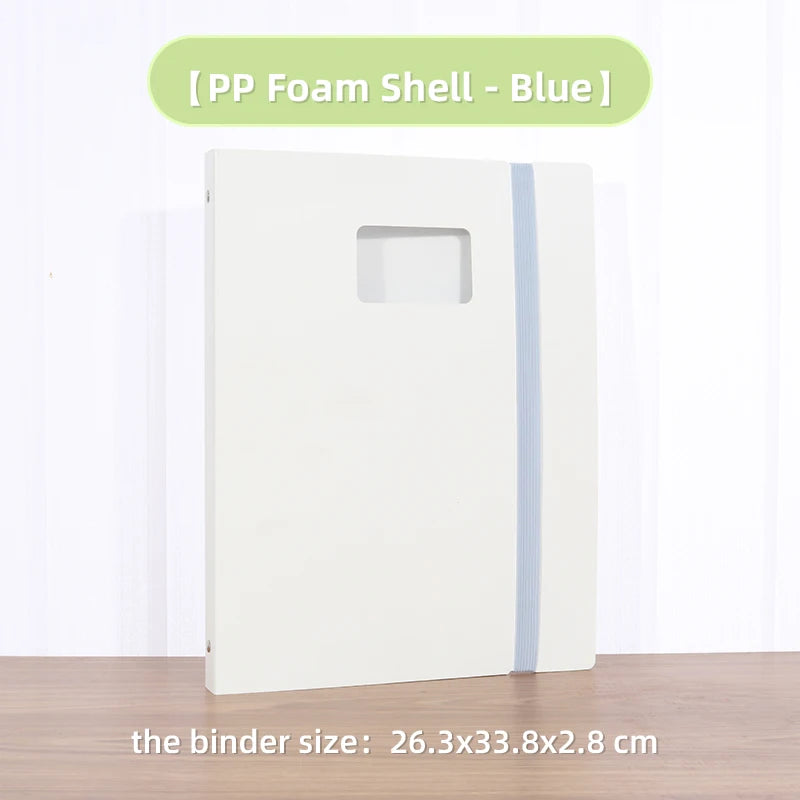 A4 Ring Binder 4-Hole Student Exam File Holder, Office Document Organizer with Detachable & Replaceable Inserts