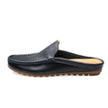 Summer Men's Shoes Casual Mens Breathable Loafers Leather Half Slipper for Men Slip on Lazy Driving Shoe