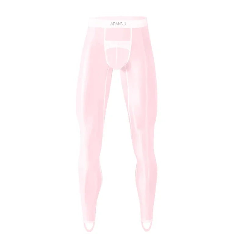 1/2/3PCS Men's Leggings Underwea Thin Sexy Transparent Ice Silk High Stretch Foot Anti Slip Pants Fitness Bottoms Pants AD776