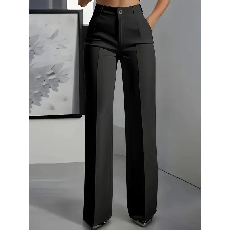 New Women's High - Waisted Draped Straight - Cut Suit Pants - View 5 | SAMAG