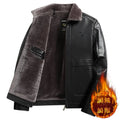 Winter Thick Warm Fur Integrated Leather Jackets Men's High Quality Solid Casual Business PU Coat Retro Versatile Men Clothing