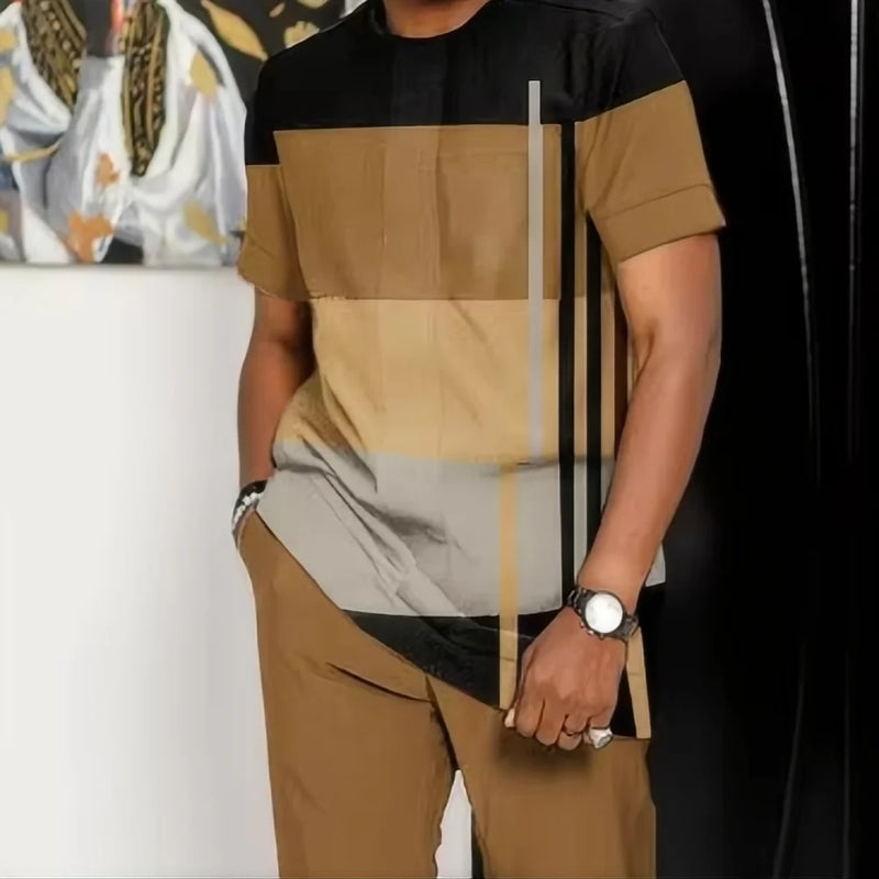Summer fashion new sports suit men's T - shirt+pants 2 - piece set oversized clothes Joogers Outfit 3D - View 7 | SAMAG