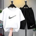 Children Set white T - shirt Short - Sleeved+Shorts Boy Girl - View 7 | SAMAG
