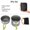 Ultralight Camping Pots Cookware Set Portable Outdoor Cooking  Tableware for Hiking Trekking Picnic Fishing Mountaineering
