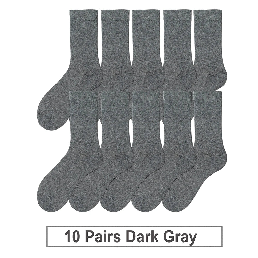 10 Pairs New Men's Cotton Socks Black Business Soft | SAMAG