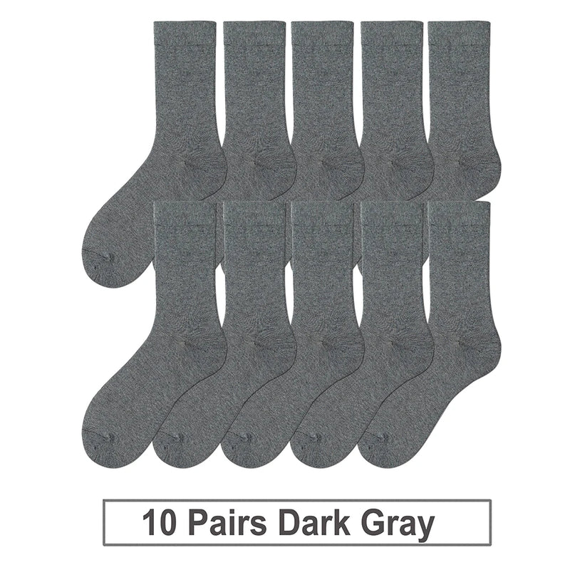 10 Pairs New Men's Cotton Socks Black Business Soft | SAMAG