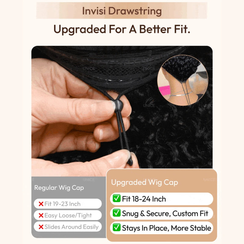 UNice 7x5 Bye-Bye Slip™ Lace Balayage Highlights Water Wave Wig With Drawstring Unbox Side Part Wear Go Glueless Human Hair Wigs