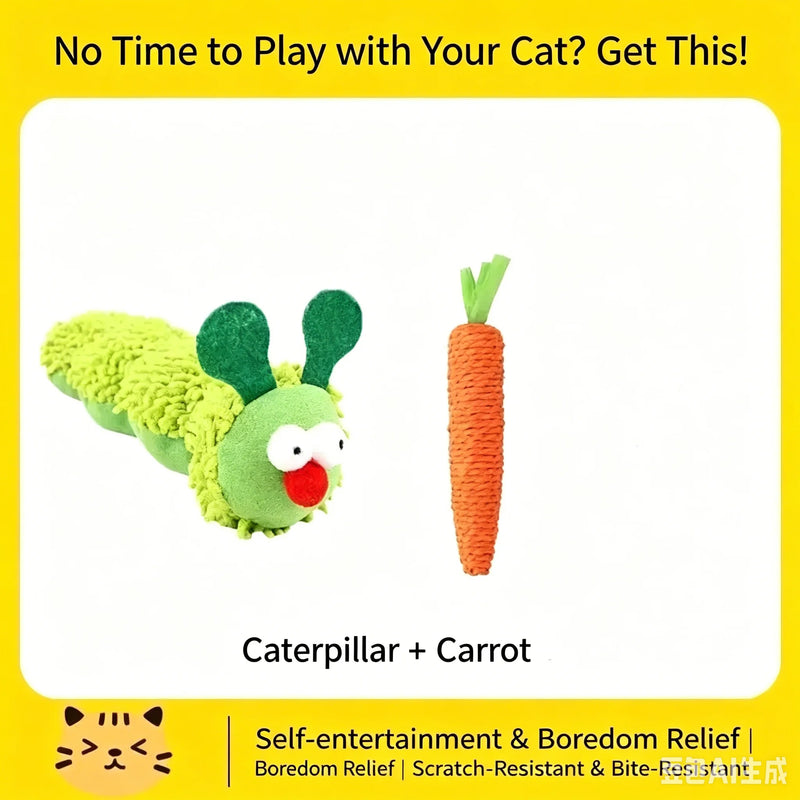 Cat Chew Toys Caterpillar Catnip Molar Toy Silvervine Cat Teaser Interaction Toy Clean Mouth Kitten Toy Pet Supplies Accessories