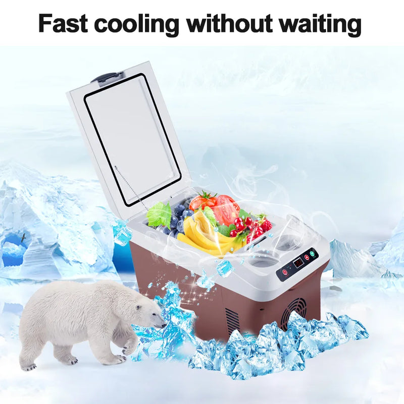 Yannice Mini Fridge Home Car Appliance Refrigerator Portable 15L Large Capacity Digital Display Super Cooling Box For Camping