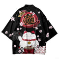 Japanese Cat Print Haori Kimono Yukata Samurai Men | SAMAG