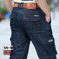Men's Jeans Multi Pocket Denim Cargo Pants Oversized | SAMAG