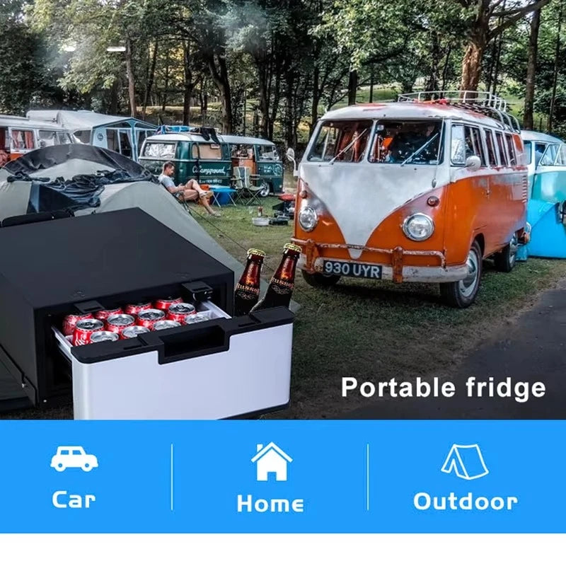 40L Built-in Drawer Fridge Freezer Compressor 12V/24V DC/AC/Solar Powered Frost-Free Modern Design Car Refrigerator for Truck
