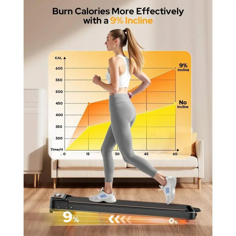 Enhanced 3.5HP Portable Desk Treadmill with 10% Incline - View 2 | SAMAG