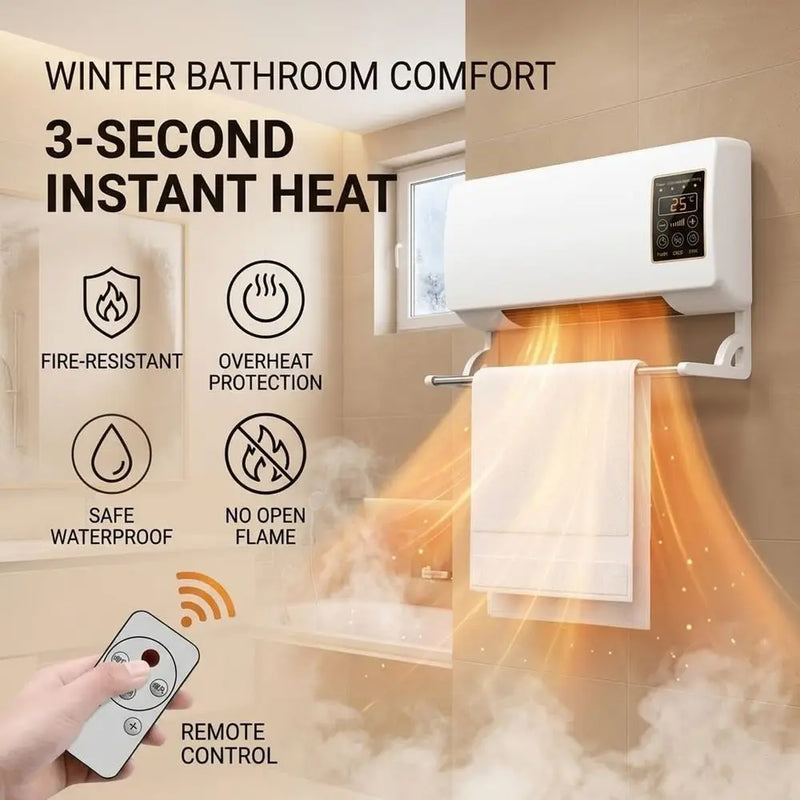 1800W 2-in-1 Wall-Mounted Air Conditioner: Portable Mini AC Unit for Heating & Cooling, Quiet Smart Room Heater with Remote and