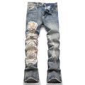 Men's Skull Boot Cut Denim Jeans Vintage Blue Devil | SAMAG