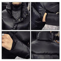 New Men's Down Jacket Mid Length Warm Standing Collar Cotton Jacket Winter Fashion Casual Men's Street Clothing Size 5XL-M