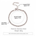 5Pcs Minimalist Chain Bracelets Women Stainless Steel Twist/Paperclip/Cuban Adjustable Stack Jewelry - Visuel 23 | SAMAG