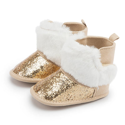 Sequin Newborn Baby Boys Girls Boots Warm Fluffy Soft | SAMAG