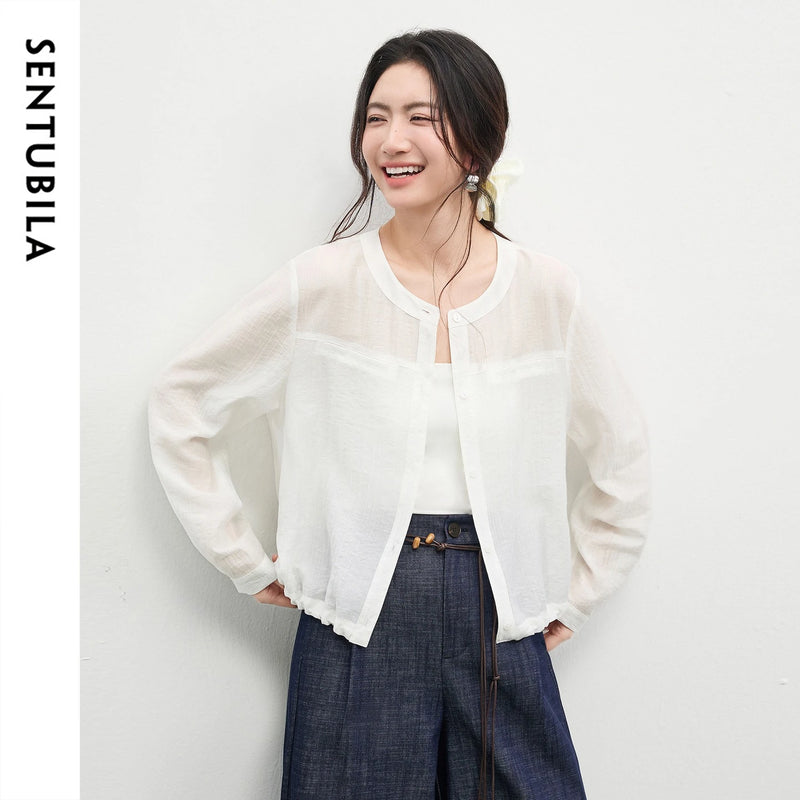 SENTUBILA Women's Oversized Lyocell Shirt Spring Summer - View 8 | SAMAG
