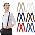 New Adjustable Adult Suspenders Elastic Strong Metal Clips Adult Belt 4 Clips Clip-on Suspenders Men Women