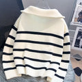 Sweater pullover women Spring and Autumn underwear 2023 New zipper stripe underlay short style popular premium sweater female