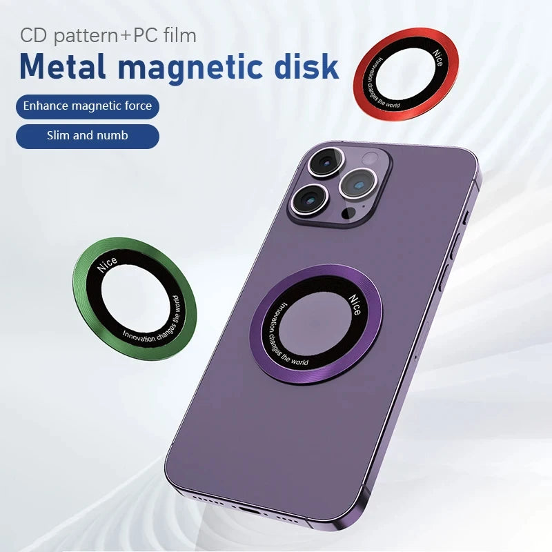 2 Pcs For Magsafe Magnetic Plate Ring  For iPhone Metal Sticker Support Wireless Charger Metal Plate Sheet for Magnet Car Holder