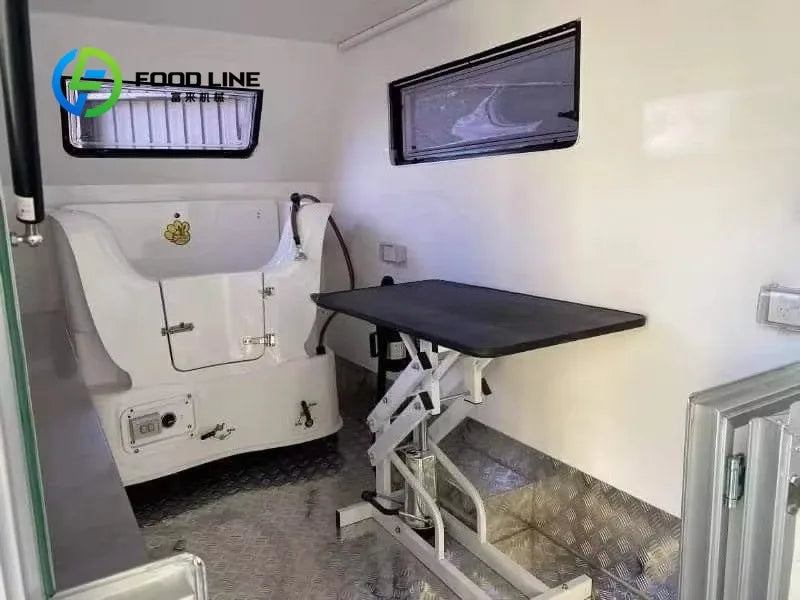 Dog Grooming Tub in the Trailer Integrated Stainless Steel Bathing Station in Mobile Pet Grooming Unit