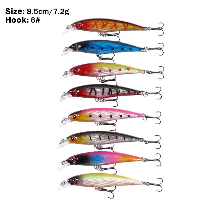Mixed Minnow Fishing Lures Hard Bait Crankbaits Bass | SAMAG